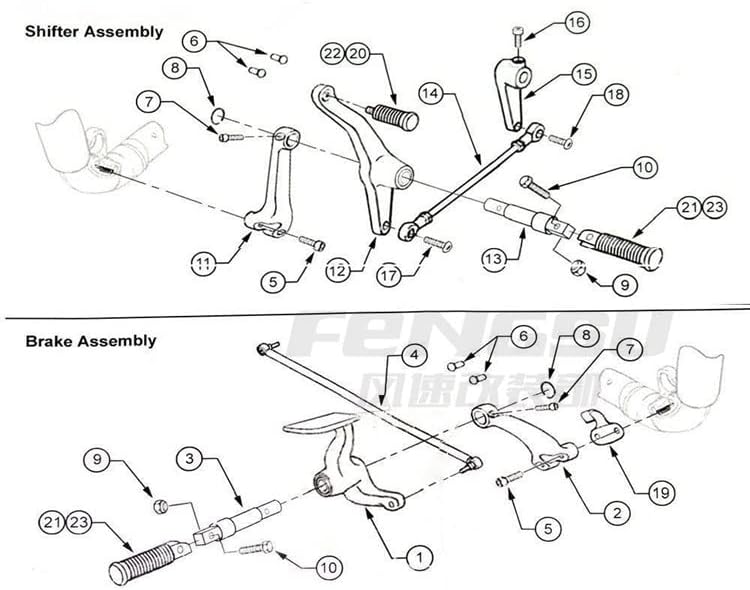 FENGREN Motorcycle Black Forward Controls Complete Kit Pegs Levers Linkages for Harley 2014-2022 Sportster XL 883 1200 Forty Eight XL883/C/N/L/R, XL1200C/R/L/N/X - Image 4